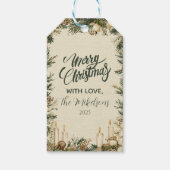 Étiquettes-cadeau Noël à la bougie de pin rustique (Dos)
