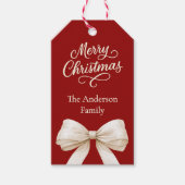 Étiquettes-cadeau Noël à la crème rouge (Devant)