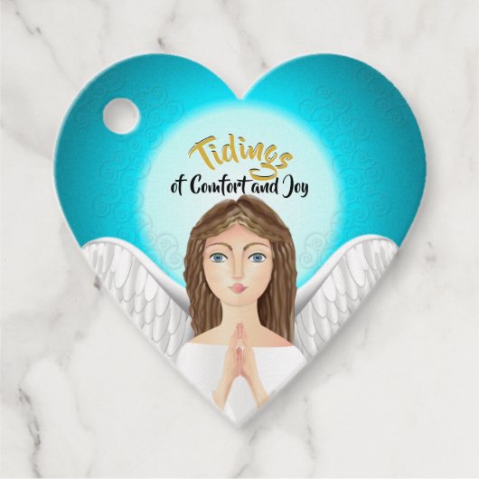 Étiquettes Cadeau Noël Ange Fête (Devant)