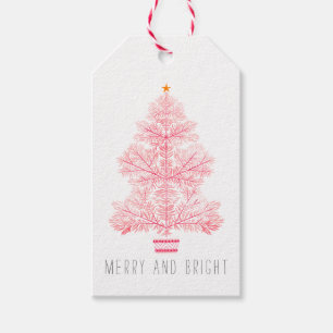 Étiquettes-cadeau Noël Arbre Joyeux et Fêtes Lumineuses