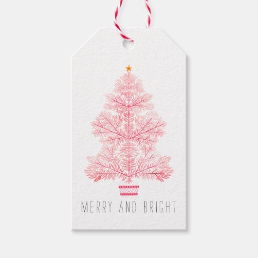 Étiquettes-cadeau Noël Arbre Joyeux et Fêtes Lumineuses (Devant)