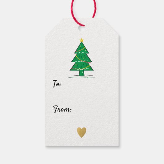 Étiquettes-cadeau Noël Arbre Joyeux Noël (Dos)