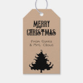 Étiquettes-cadeau Noël Arbre Noir Russe Joyeux Noël (Devant)