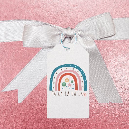 Étiquettes-cadeau Noël Arc-en-ciel bohème