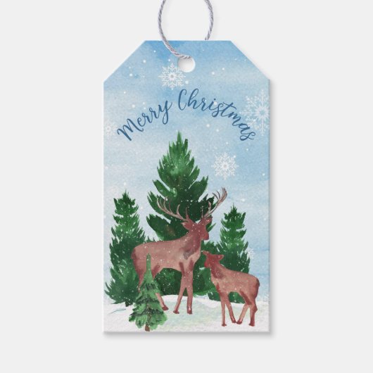 Étiquettes-cadeau Noël aux cerfs sur mesure (Devant)
