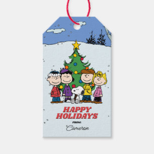 Étiquettes-cadeau Noël avec Charlie Brown et ses amis