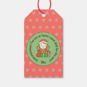 Étiquettes-cadeau Noël belle liste Cadeau pour enfants de Santa Clau