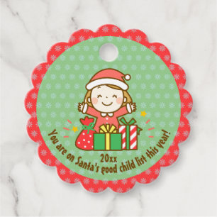 Étiquettes Cadeau Noël belle liste Cadeau pour enfants de Santa Clau