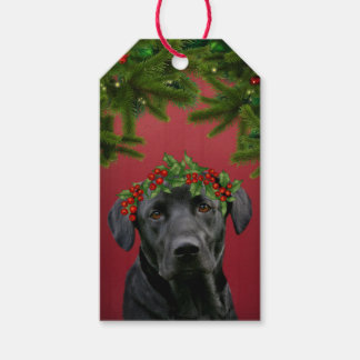 Étiquettes-cadeau Noël Black Lab