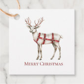 Étiquettes Cadeau Noel Blanc Peppermenthe Cerf (Devant)