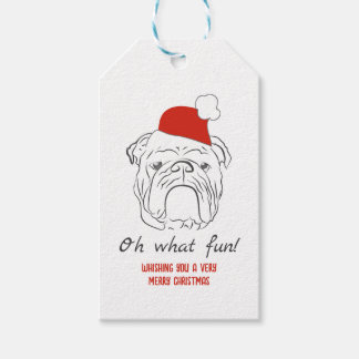 Étiquettes-cadeau Noël Bouledogue Anglais