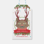 Étiquettes-cadeau Noël Brown Chat Funny (Devant)
