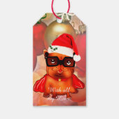 Étiquettes-cadeau Noël bulldog et flocons de neige (Devant)