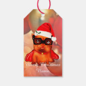 Étiquettes-cadeau Noël bulldog et flocons de neige (Dos)