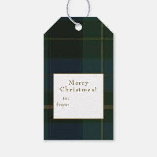 Étiquettes-cadeau Noël Carreaux Verts