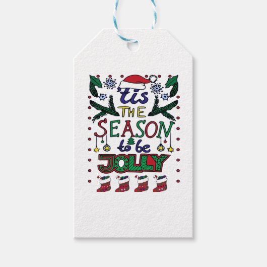Étiquettes-cadeau Noël C'Est La Saison (Devant)