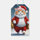 Étiquettes-cadeau Noël Chat Père Noël, Noël (Dos)