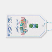 Étiquettes-cadeau Noël Chinoiserie Ginger Jar Topiary (Devant (Horizontal))