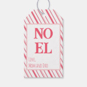 Étiquettes-cadeau Noël chrétien en bande rose mou (Devant)