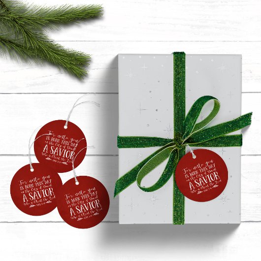Étiquettes Cadeau Noël chrétien Verse Typographie