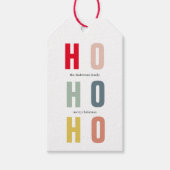 Étiquettes-cadeau Noël coloré HOHOHO | Joyeuses fêtes (Devant)