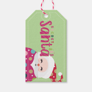 Étiquettes-cadeau Noël coloré illustratif secret de Père Noël