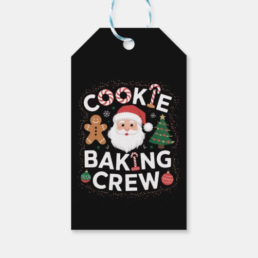 Étiquettes-cadeau Noël Cookie Baking Crew Famille Noël (Dos)