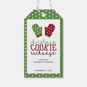 Étiquettes-cadeau Noël Cookie Exchange Party Pois verts