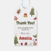 Étiquettes-cadeau Noël Cookies de neige fête d'anniversaire (Dos)