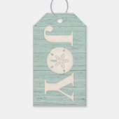 Étiquettes-cadeau Noël côtier Joy Dollar de sable (Devant)