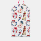 Étiquettes-cadeau Noël côtier Monogramme Arc Nautique (Dos)
