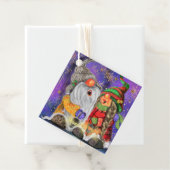 Étiquettes Cadeau Noël Couple Gnomes (En situation)