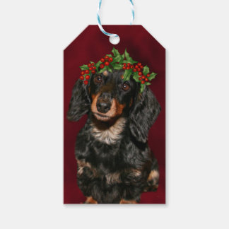 Étiquettes-cadeau Noël Dachshund
