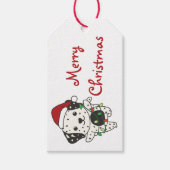 Étiquettes-cadeau Noël dalmate hiver mignon Chiens vacances (Devant)