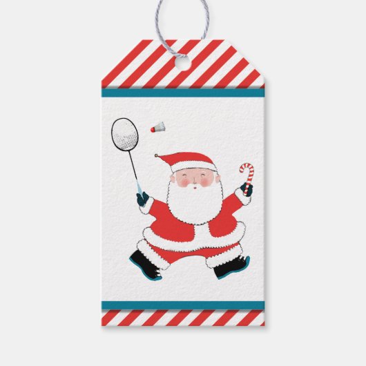 Étiquettes-cadeau Noël de Badminton (Devant)
