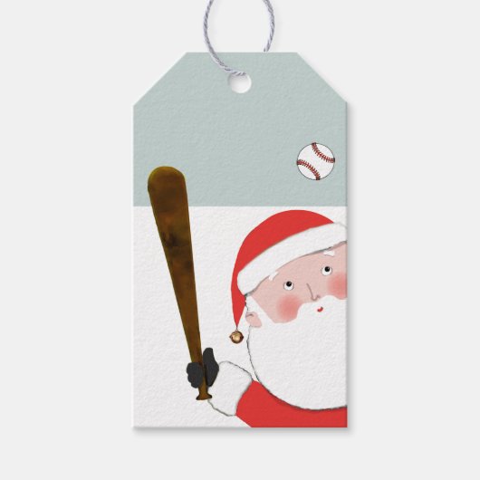 Étiquettes-cadeau Noël de baseball (Devant)