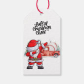 Étiquettes-cadeau Noël de baseball avec le Père Noël et Snowman (Devant)