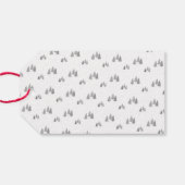 Étiquettes-cadeau Noël de calligraphie simple en argent (Dos (Horizontal))