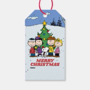 Étiquettes-cadeau Noël de Charlie Brown et ses amis