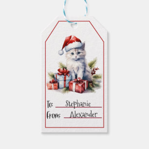 Étiquettes-cadeau Noël de chats mignons