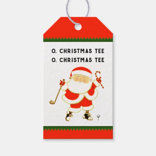 Étiquettes-cadeau Noël de golf (Devant)