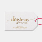 Étiquettes-cadeau Noël de la calligraphie or simple (Devant (Horizontal))