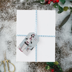 Étiquettes-cadeau Noël de la reine de neige vintage