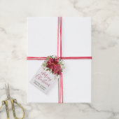 Étiquettes-cadeau Noël de la société Poinsettia (Avec de la ficelle)