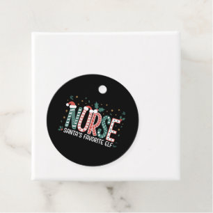 Étiquettes Cadeau Noël de l'elfe préféré de Santa Infirmière Inspira