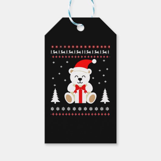 Étiquettes-cadeau Noël de l'ours (4) (Devant)