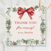 Étiquettes Cadeau Noël de mariage avec un petit ruban rouge (Dos)