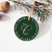 Étiquettes Cadeau Noël de Mme Claus Traite vert Noël