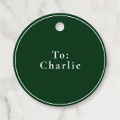 Étiquettes Cadeau Noël de Mme Claus Traite vert Noël (Dos)