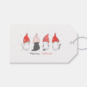 Étiquettes-cadeau Noël de Noël de chat de Meow